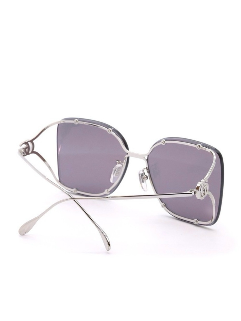 Gucci 🔥🔥🔥 Silver Frame Sunglasses with Purple Lenses GG1713SA